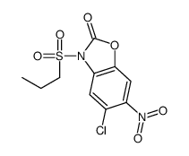 5-chloro-6-nitro-3-propylsulfonyl-1,3-benzoxazol-2-one Structure