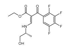 (-)-ethyl 2-[[[(R)-1-hydroxyprop-2-yl]amino]methylene]-3-oxo-3-(2,3,4,5-tetrafluorophenyl)propionate结构式