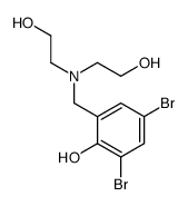 2-[[bis(2-hydroxyethyl)amino]methyl]-4,6-dibromophenol结构式