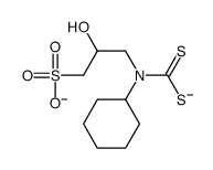N-cyclohexyl-N-(2-hydroxy-3-sulfonatopropyl)dithiocarbamate结构式