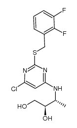 (2R,3R)-3-({6-chloro-2-[(2,3-difluorobenzyl)thio]pyrimidin-4-yl}amino)butane-1,2-diol结构式