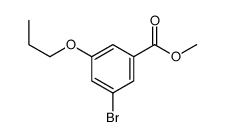3-溴-5-丙氧基苯甲酸甲酯结构式
