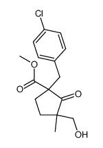 1-(4-chlorobenzyl)-3-hydroxymethyl-3-methyl-2-oxo-cyclopentancarboxylic acid methyl ester Structure