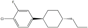4-(反-4-丙基环己基)-2-氟-1-氯苯结构式