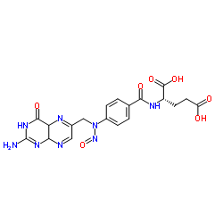 L-(+)-N-[p-[[(2-Amino-7,8-dihydro-4-hydroxy-6-pteridinyl)Methyl]nitrosamino]benzoyl]-glutamic Acid structure
