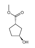 Cyclopentanecarboxylic acid, 3-hydroxy-, methyl ester, (1S-trans)- (9CI) Structure