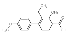 3-Cyclohexene-1-carboxylicacid, 3-ethyl-4-(4-methoxyphenyl)-2-methyl- Structure