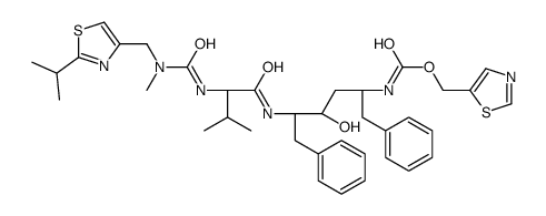 1,3-thiazol-5-ylmethyl N-[(2S,4S,5S)-4-hydroxy-5-[[(2S)-3-methyl-2-[[methyl-[(2-propan-2-yl-1,3-thiazol-4-yl)methyl]carbamoyl]amino]butanoyl]amino]-1,6-diphenylhexan-2-yl]carbamate Structure