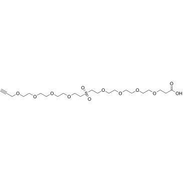 Propargyl-PEG4-Sulfone-PEG4-acid Structure