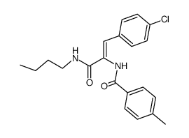 (Z)-2-(4-toluoylamino)-N-butyl-3-(4-chlorophenyl)-2-propenamide结构式