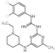 Guanidine,N-(3,4-dichlorophenyl)-N'-[4-[(1-ethyl-3-piperidinyl)amino]-6-methyl-2-pyrimidinyl]- Structure