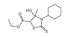ethyl 3-cyclohexyl-4-hydroxy-4-methyl-2-sulfanylidene-1,3-thiazolidine-5-carboxylate Structure