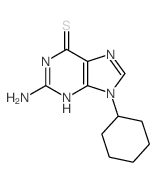 6H-Purine-6-thione,2-amino-9-cyclohexyl-1,9-dihydro- Structure