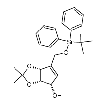 (3aS,4S,6aR)-6-((tert-butyldiphenylsilyloxy)methyl)-2,2-dimethyl-4,6a-dihydro-3aH-cyclopenta[d][1,3]dioxol-4-ol Structure