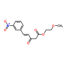 3-硝基苯叉基乙酰乙酸甲氧乙酯结构式