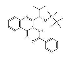 3-benzoylamino-2-[(S)-1-tert-butyldimethylsilyloxy-2-methylpropyl]quinazolin-4(3H)-one Structure