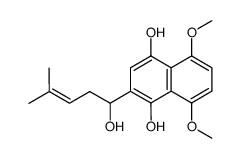 2-(1-hydroxy-4-methylpent-3-en-1-yl)-5,8-dimethoxynaphthalene-1,4-diol结构式