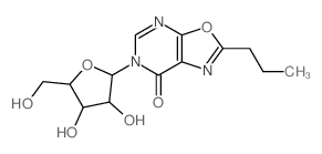 4-[3,4-dihydroxy-5-(hydroxymethyl)oxolan-2-yl]-8-propyl-9-oxa-2,4,7-triazabicyclo[4.3.0]nona-2,7,10-trien-5-one结构式