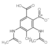 3,5-双(乙酰氨基)-4-甲基-2-硝基苯甲酸结构式