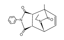 N-Phenyl-exo-6-methyl-8-ethyl-8-azabicyclo[2.2.2]oct-4-en-7-one-1,2-dicarboximide Structure