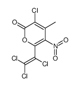 3-chloro-4-methyl-5-nitro-6-(1,2,2-trichloroethenyl)pyran-2-one结构式