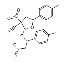 3-nitro-2-(2-nitro-1-p-tolyl-ethoxy)-5-p-tolyl-isoxazolidine-3-carbonitrile Structure