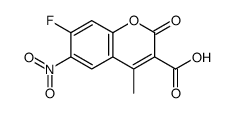 7-fluoro-4-methyl-6-nitro-2-oxochromene-3-carboxylic acid Structure