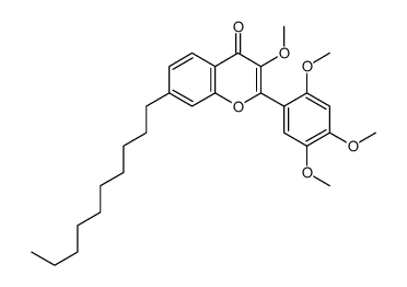 7-decyl-3-methoxy-2-(2,4,5-trimethoxyphenyl)chromen-4-one结构式