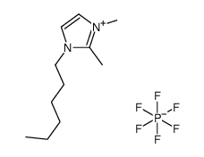 1-hexyl-2,3-dimethylimidazolium hexafluorophosphate Structure