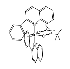 双(2-苯基喹啉)(2,2,6,6-四甲基庚烷-3,5-二酸酯)铱(III)结构式