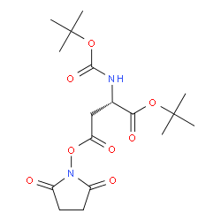 N-T-BOC-B-叔丁基-L-天冬氨酸 N-羟基丁二酰亚胺结构式