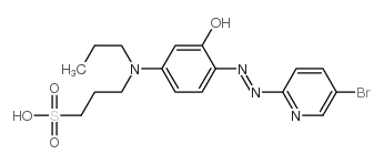 3-[4-[(5-溴吡啶-2-基)二氮烯基]-3-羟基-N-丙基苯胺基]丙烷-1-磺酸结构式
