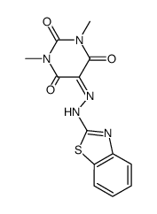 5-(2'-benzothiazolylhydrazono)-1,3-dimethylbarbituric acid结构式