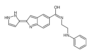 N-(2-anilinoethyl)-2-(1,2-dihydropyrazol-3-ylidene)indole-5-carboxamide Structure