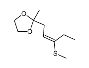 2-methyl-2-(3-(methylthio)pent-2-en-1-yl)-1,3-dioxolane结构式