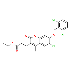 ethyl 3-[6-chloro-7-[(2,6-dichlorophenyl)methoxy]-4-methyl-2-oxochromen-3-yl]propanoate结构式