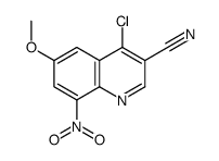 4-氯-6-甲氧基-8-硝基-3-喹啉甲腈结构式