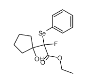 ethyl 2-fluoro-2-(1-hydroxycyclopentyl)-2-(phenylselanyl)acetate结构式