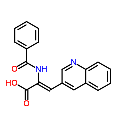 (2Z)-2-(Benzoylamino)-3-(3-quinolinyl)acrylic acid Structure