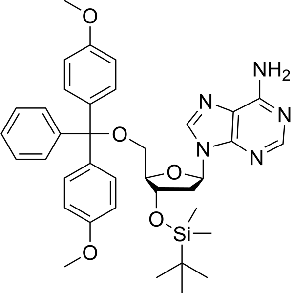 3'-O-tert-Butyldimethylsilyl-5'-O-DMT-2'-deoxyadenosine结构式