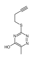 3-but-3-ynylsulfanyl-6-methyl-2H-1,2,4-triazin-5-one结构式
