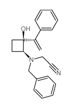 2-[benzyl-[(1S)-2-hydroxy-2-(1-phenylethenyl)cyclobutyl]amino]acetonitrile结构式
