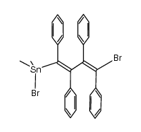 bromo(4-bromo-1,2,3,4-tetraphenylbuta-1,3-dien-1-yl)dimethylstannane结构式