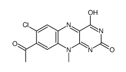 8-acetyl-7-chloro-10-methylbenzo[g]pteridine-2,4-dione Structure