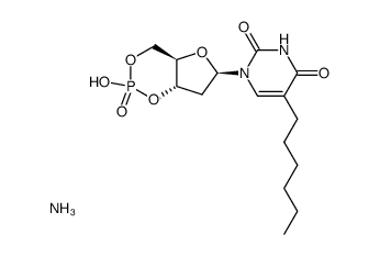 5-n-hexyl-2'-deoxyuridine 3',5'-cyclic monophosphate ammonium salt结构式