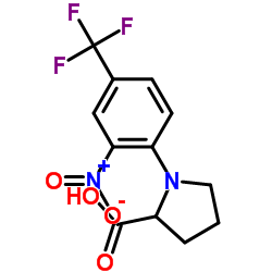 1-[2-NITRO-4-(TRIFLUOROMETHYL)PHENYL]-2-PYRROLIDINECARBOXYLIC ACID结构式