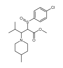 methyl 2-(p-chlorophenylsulphinyl)-4-methyl-3-(4-methylpiperidino)pentanoate结构式