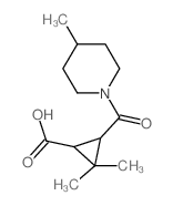2,2-Dimethyl-3-[(4-methylpiperidin-1-yl)carbonyl]-cyclopropanecarboxylic acid结构式
