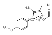 5-氨基-4-氰基-1-(4-甲氧基苯基)吡唑-3-羧酸乙酯结构式