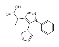 2-(1-phenyl-5-pyrrol-1-ylpyrazol-4-yl)propanoic acid结构式